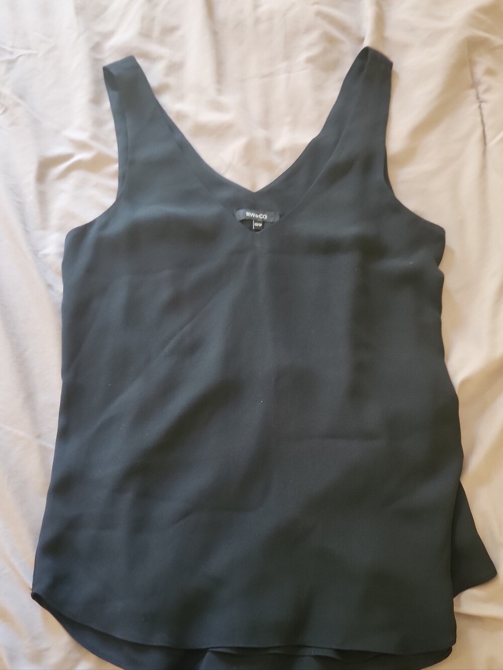Black V-Neck Silk-Look Camisole